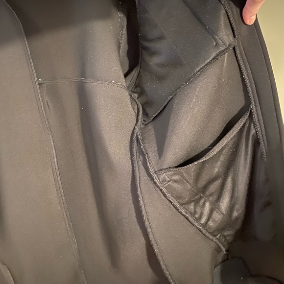 Large black long jacket hoodie basic black warm squishy pockets women’s coat - Picture 4 of 11